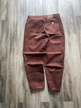 Vintage 90s Guess by Georges Marciano Brown Denim Pants Made in USA